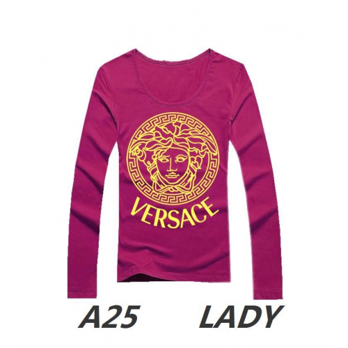 Cheap Versace T-Shirts For Women Long Sleeved #135815 Replica Wholesale [$24.00 USD] [ITEM#135815] on Replica Versace T-Shirts