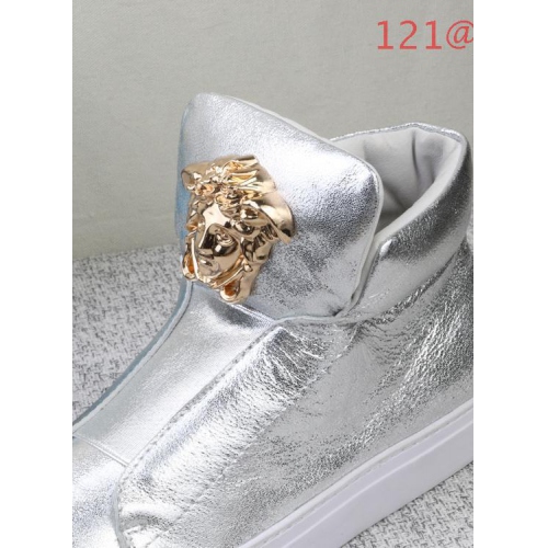 Cheap Versace High Tops Shoes For Men #136878 Replica Wholesale [$97.00 USD] [ITEM#136878] on Replica Versace High Tops Shoes