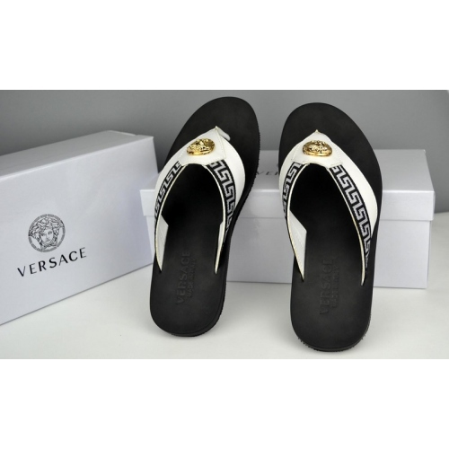 Cheap Versace Slippers For Men #287850 Replica Wholesale [$40.00 USD] [ITEM#287850] on Replica Versace Slippers