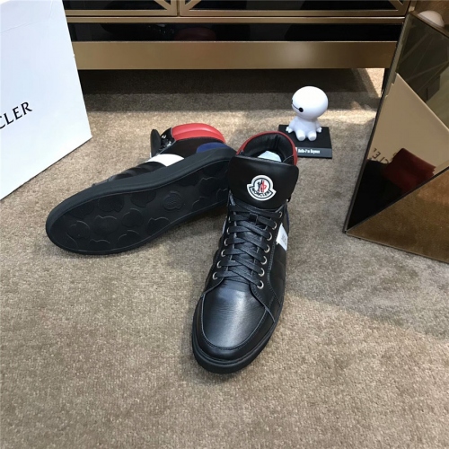 Cheap Moncler High Tops Leather Shoes For Men #344907 Replica Wholesale [$95.00 USD] [ITEM#344907] on Replica Moncler Shoes