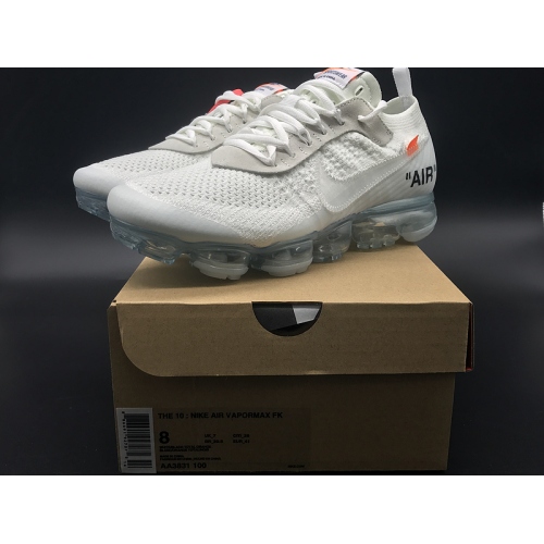 Cheap Off White &amp; Nike Air VaporMax For Men #382598 Replica Wholesale [$66.00 USD] [ITEM#382598] on Replica Nike Air VaporMax Flyknit