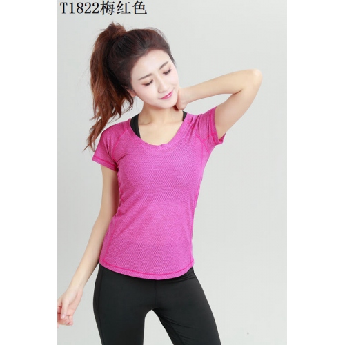 Cheap Yoga T-Shirts Short Sleeved For Women #402653 Replica Wholesale [$28.90 USD] [ITEM#402653] on Replica Yoga T-Shirts