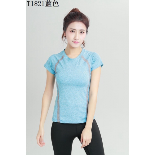 Cheap Yoga T-Shirts Short Sleeved For Women #402660 Replica Wholesale [$28.90 USD] [ITEM#402660] on Replica Yoga T-Shirts