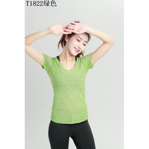 Cheap Yoga T-Shirts Short Sleeved For Women #402662 Replica Wholesale [$28.90 USD] [ITEM#402662] on Replica Yoga T-Shirts