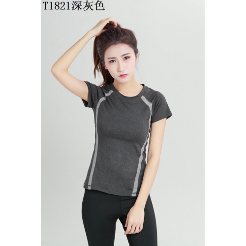 Cheap Yoga T-Shirts Short Sleeved For Women #402664 Replica Wholesale [$28.90 USD] [ITEM#402664] on Replica Yoga T-Shirts
