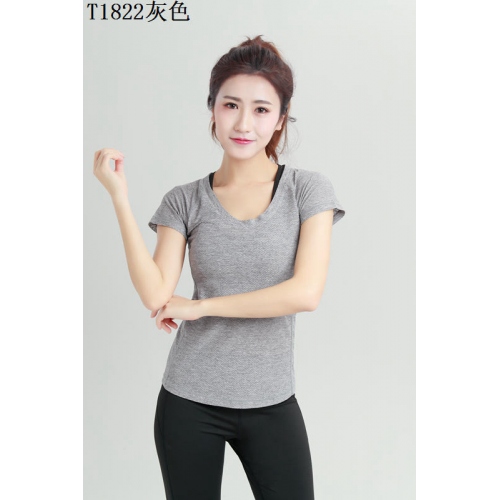 Cheap Yoga T-Shirts Short Sleeved For Women #402666 Replica Wholesale [$28.90 USD] [ITEM#402666] on Replica Yoga T-Shirts