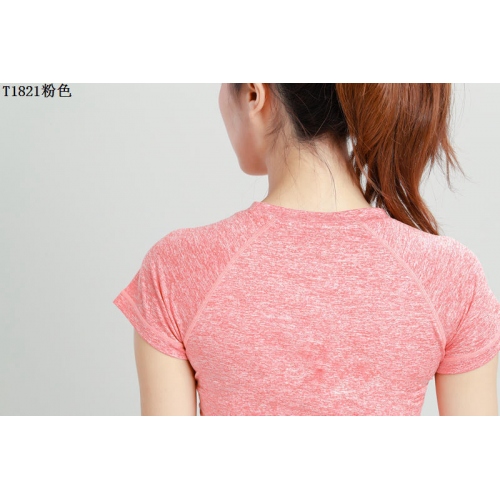 Cheap Yoga T-Shirts Short Sleeved For Women #402671 Replica Wholesale [$28.90 USD] [ITEM#402671] on Replica Yoga T-Shirts