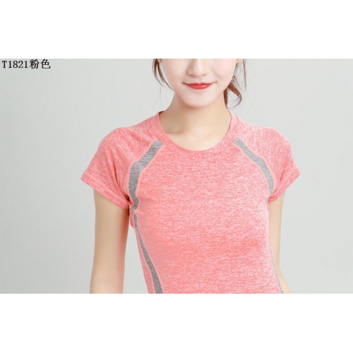 Cheap Yoga T-Shirts Short Sleeved For Women #402671 Replica Wholesale [$28.90 USD] [ITEM#402671] on Replica Yoga T-Shirts