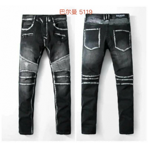 Cheap Balmain Jeans For Men #402992 Replica Wholesale [$56.00 USD] [ITEM#402992] on Replica Balmain Jeans