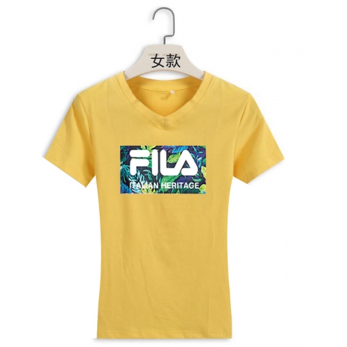 Cheap FILA T-Shirts Short Sleeved For Women #411431 Replica Wholesale [$22.00 USD] [ITEM#411431] on Replica FILA T-Shirts