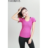 Cheap Yoga T-Shirts Short Sleeved For Women #402653 Replica Wholesale [$28.90 USD] [ITEM#402653] on Replica Yoga T-Shirts