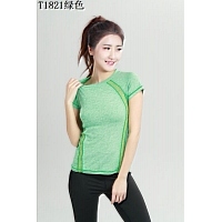 Cheap Yoga T-Shirts Short Sleeved For Women #402659 Replica Wholesale [$28.90 USD] [ITEM#402659] on Replica Yoga T-Shirts