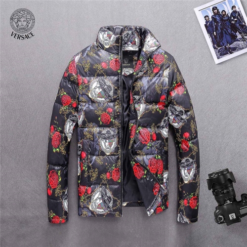 Cheap Versace Feather Coats Long Sleeved For Men #428340 Replica Wholesale [$106.80 USD] [ITEM#428340] on Replica Versace Down Coat
