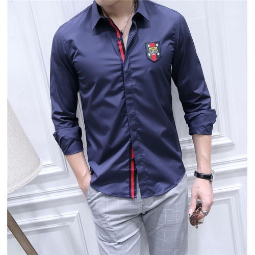 Cheap Gucci Shirts Long Sleeved For Men #428659 Replica Wholesale [$82.00 USD] [ITEM#428659] on Replica Gucci Shirts