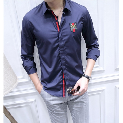 Cheap Gucci Shirts Long Sleeved For Men #428659 Replica Wholesale [$82.00 USD] [ITEM#428659] on Replica Gucci Shirts