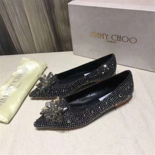 Cheap Jimmy Choo Flat Shoes For Women #436597 Replica Wholesale [$91.00 USD] [ITEM#436597] on Replica Jimmy Choo Fashion Shoes