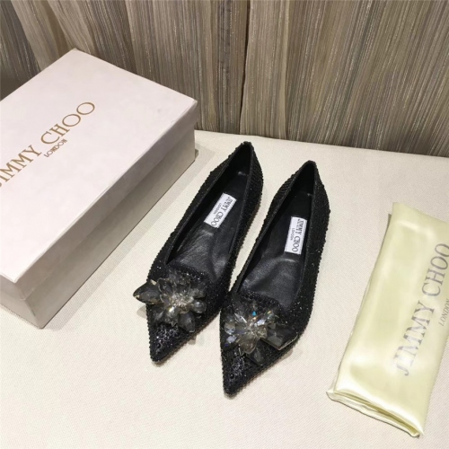 Cheap Jimmy Choo Flat Shoes For Women #436605 Replica Wholesale [$91.00 USD] [ITEM#436605] on Replica Jimmy Choo Fashion Shoes