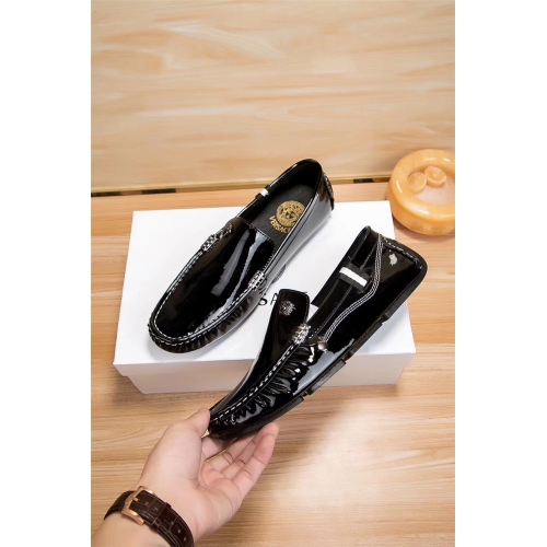 Cheap Versace Leather Shoes For Men #441842 Replica Wholesale [$80.60 USD] [ITEM#441842] on Replica Versace Leather Shoes