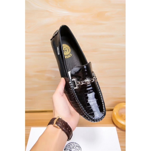 Cheap Versace Leather Shoes For Men #441849 Replica Wholesale [$80.60 USD] [ITEM#441849] on Replica Versace Leather Shoes