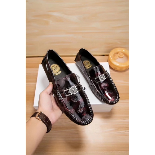 Cheap Versace Leather Shoes For Men #441856 Replica Wholesale [$80.60 USD] [ITEM#441856] on Replica Versace Leather Shoes