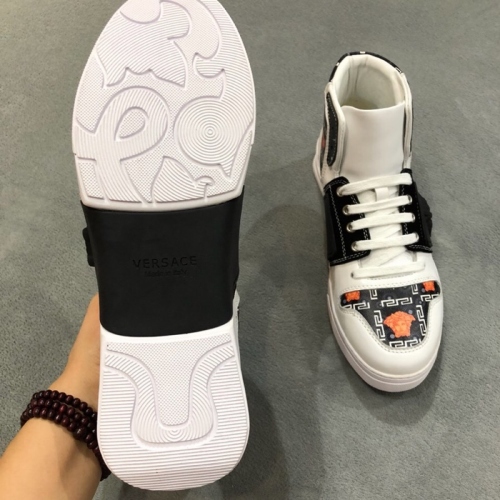 Cheap Versace High Tops Shoes For Men #446831 Replica Wholesale [$85.00 USD] [ITEM#446831] on Replica Versace High Tops Shoes