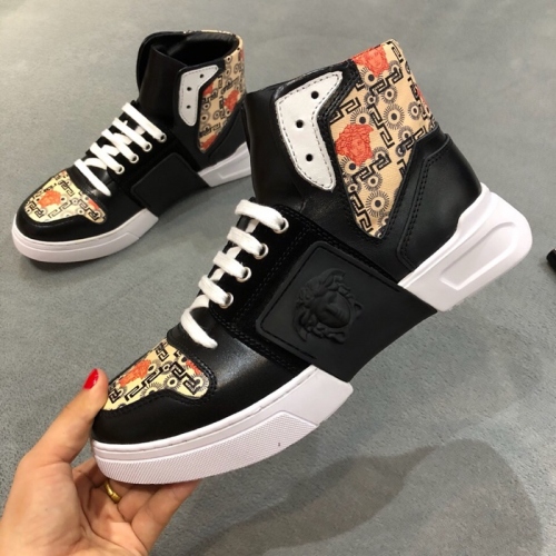 Cheap Versace High Tops Shoes For Men #446832 Replica Wholesale [$85.00 USD] [ITEM#446832] on Replica Versace High Tops Shoes