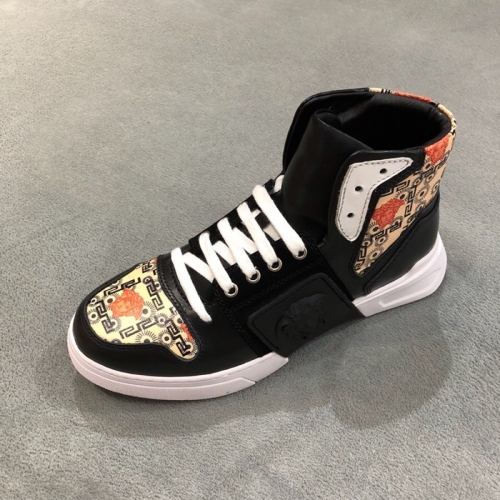 Cheap Versace High Tops Shoes For Men #446832 Replica Wholesale [$85.00 USD] [ITEM#446832] on Replica Versace High Tops Shoes