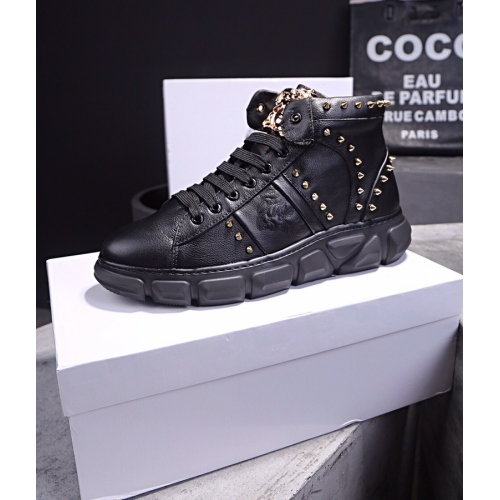 Cheap Versace High Tops Shoes For Men #446922 Replica Wholesale [$88.00 USD] [ITEM#446922] on Replica Versace High Tops Shoes