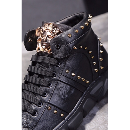 Cheap Versace High Tops Shoes For Men #446922 Replica Wholesale [$88.00 USD] [ITEM#446922] on Replica Versace High Tops Shoes