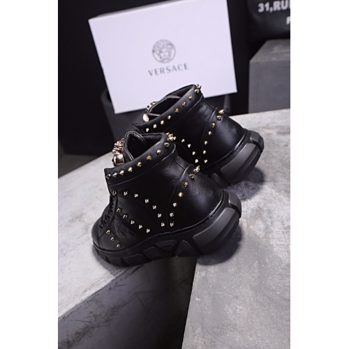 Cheap Versace High Tops Shoes For Men #446922 Replica Wholesale [$88.00 USD] [ITEM#446922] on Replica Versace High Tops Shoes