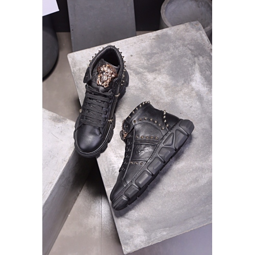 Cheap Versace High Tops Shoes For Men #446922 Replica Wholesale [$88.00 USD] [ITEM#446922] on Replica Versace High Tops Shoes