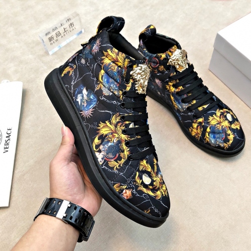 Cheap Versace High Tops Shoes For Men #447484 Replica Wholesale [$78.00 USD] [ITEM#447484] on Replica Versace High Tops Shoes