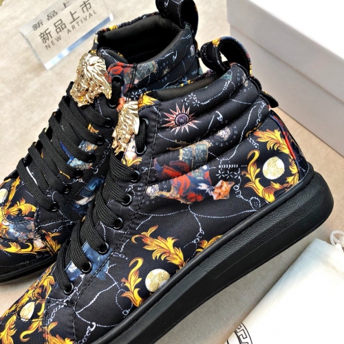 Cheap Versace High Tops Shoes For Men #447484 Replica Wholesale [$78.00 USD] [ITEM#447484] on Replica Versace High Tops Shoes