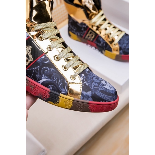 Cheap Versace High Tops Shoes For Men #447605 Replica Wholesale [$76.00 USD] [ITEM#447605] on Replica Versace High Tops Shoes