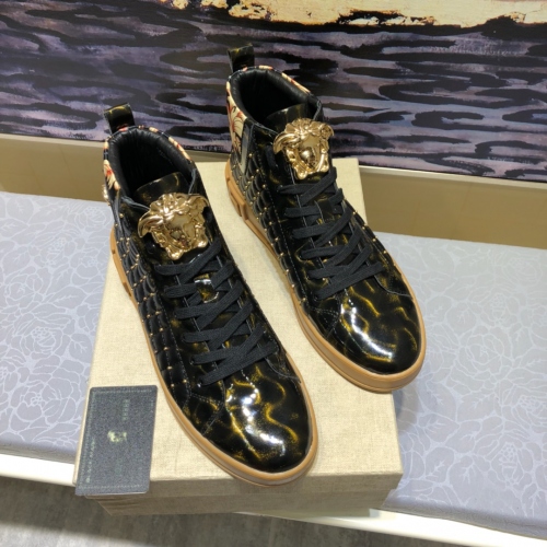 Cheap Versace High Tops Shoes For Men #447616 Replica Wholesale [$82.00 USD] [ITEM#447616] on Replica Versace High Tops Shoes