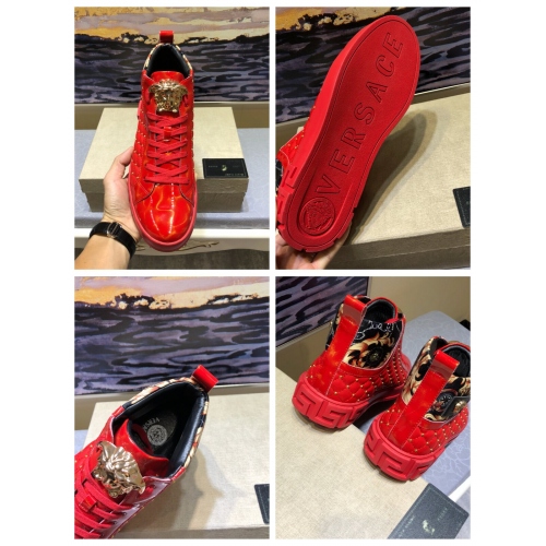 Cheap Versace High Tops Shoes For Men #447618 Replica Wholesale [$82.00 USD] [ITEM#447618] on Replica Versace High Tops Shoes