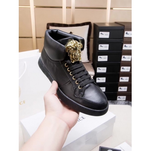 Cheap Versace High Tops Shoes For Men #447626 Replica Wholesale [$82.00 USD] [ITEM#447626] on Replica Versace High Tops Shoes