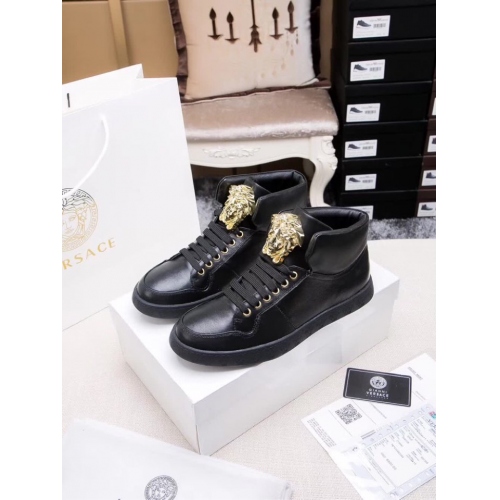 Cheap Versace High Tops Shoes For Men #447626 Replica Wholesale [$82.00 USD] [ITEM#447626] on Replica Versace High Tops Shoes