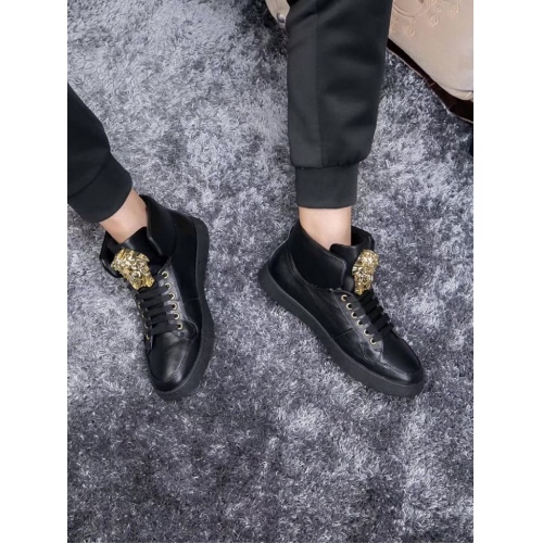 Cheap Versace High Tops Shoes For Men #447626 Replica Wholesale [$82.00 USD] [ITEM#447626] on Replica Versace High Tops Shoes