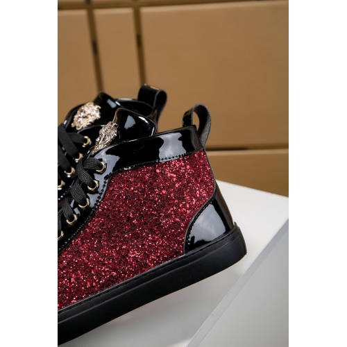Cheap Versace High Tops Shoes For Men #447648 Replica Wholesale [$85.00 USD] [ITEM#447648] on Replica Versace High Tops Shoes