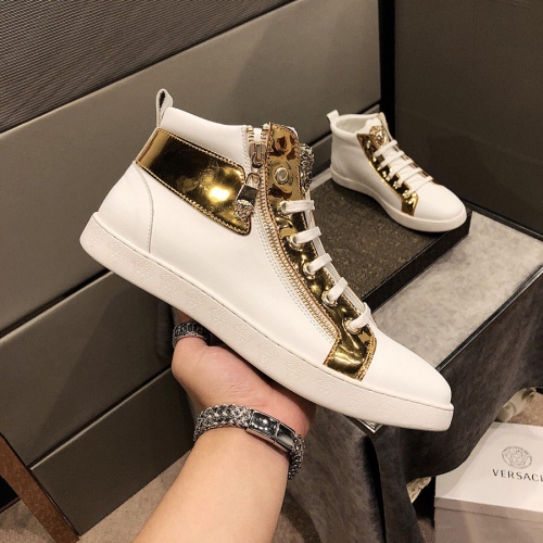 Cheap Versace High Tops Shoes For Men #447656 Replica Wholesale [$80.00 USD] [ITEM#447656] on Replica Versace High Tops Shoes