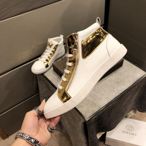 Cheap Versace High Tops Shoes For Men #447656 Replica Wholesale [$80.00 USD] [ITEM#447656] on Replica Versace High Tops Shoes