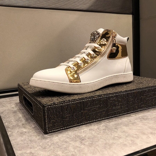 Cheap Versace High Tops Shoes For Men #447656 Replica Wholesale [$80.00 USD] [ITEM#447656] on Replica Versace High Tops Shoes