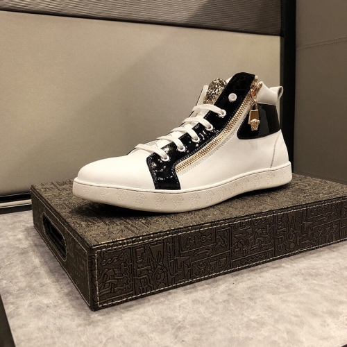 Cheap Versace High Tops Shoes For Men #447657 Replica Wholesale [$80.00 USD] [ITEM#447657] on Replica Versace High Tops Shoes