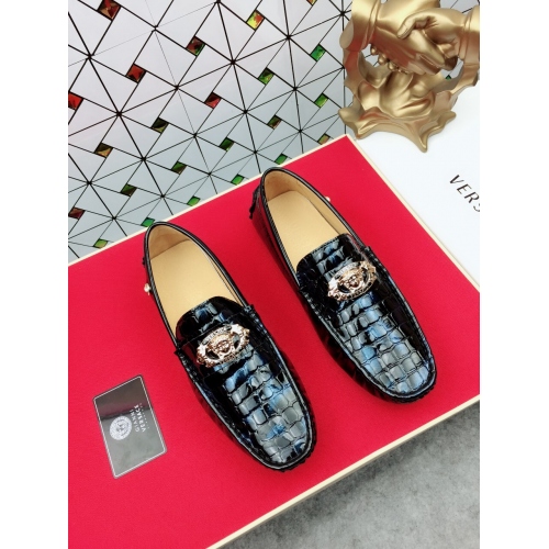 Cheap Versace Leather Shoes For Men #447660 Replica Wholesale [$65.00 USD] [ITEM#447660] on Replica Versace Leather Shoes
