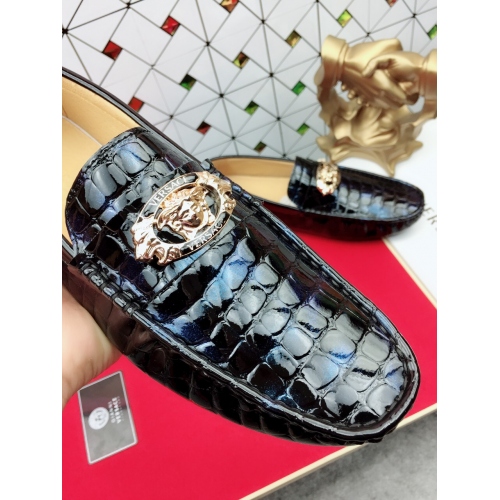 Cheap Versace Leather Shoes For Men #447660 Replica Wholesale [$65.00 USD] [ITEM#447660] on Replica Versace Leather Shoes
