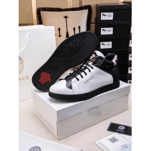 Cheap Versace High Tops Shoes For Men #447662 Replica Wholesale [$85.00 USD] [ITEM#447662] on Replica Versace High Tops Shoes