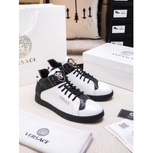 Cheap Versace High Tops Shoes For Men #447662 Replica Wholesale [$85.00 USD] [ITEM#447662] on Replica Versace High Tops Shoes