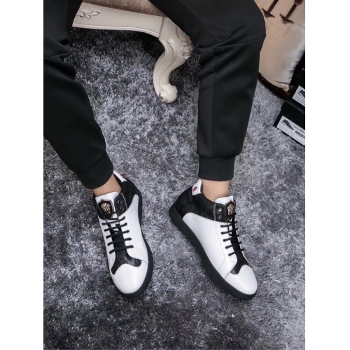 Cheap Versace High Tops Shoes For Men #447662 Replica Wholesale [$85.00 USD] [ITEM#447662] on Replica Versace High Tops Shoes