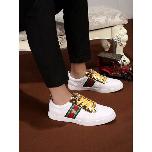 Cheap Versace Casual Shoes For Men #447664 Replica Wholesale [$78.00 USD] [ITEM#447664] on Replica Versace Flat Shoes